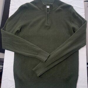 Men's Tommy John Ribbed Quarter-Zip Pullover Olive Green Classic size M